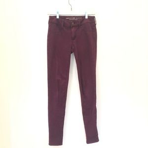 American Eagle Maroon Jeans Jeggings